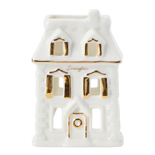 Lexington House lantern lyslykt 9x10 cm hvit/gull