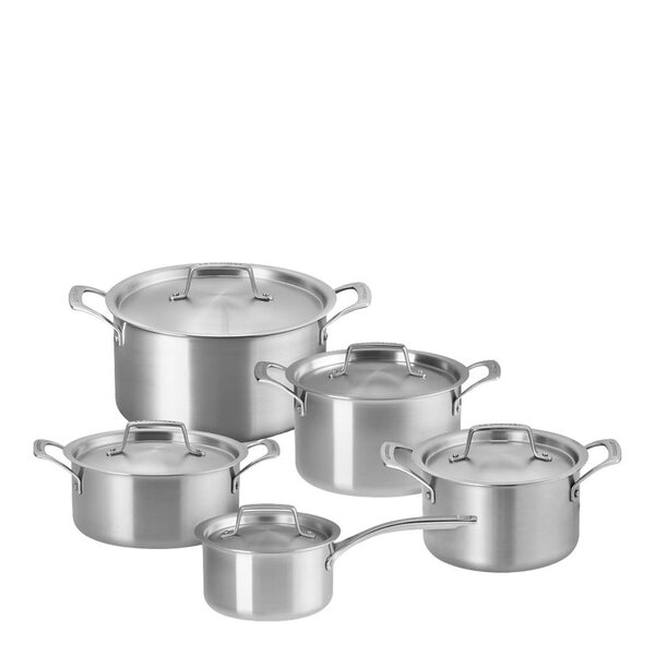 Le Creuset - Essential 3-ply Stainless Steel grytesett 5 deler