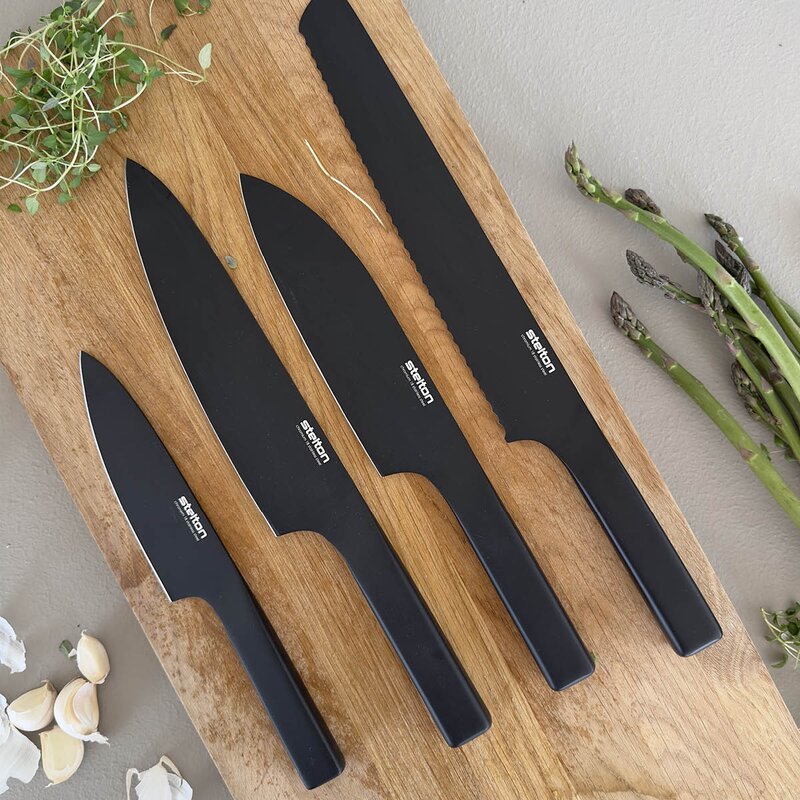 Stelton Pure Black knivsett 4 stk svart