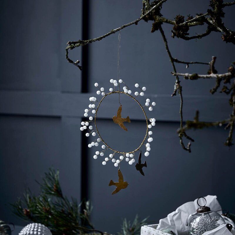 House Doctor Bird julepynt 10 cm hvit messing