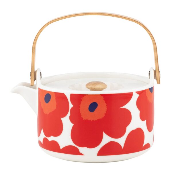 Marimekko - Oiva Unikko tekanne 70 cl hvit/r&oslash;d/bl&aring;