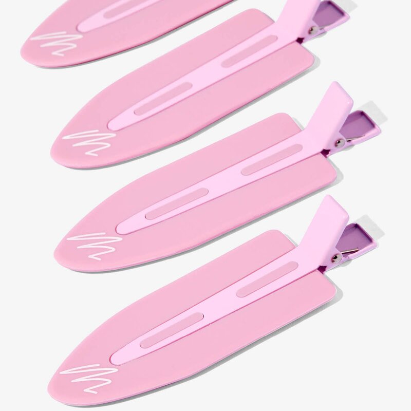 Mermade No crease hårklemme jumbo 4 stk rosa