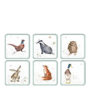 Wrendale Design Glassunderlag 10,5x10,5 cm 6 stk