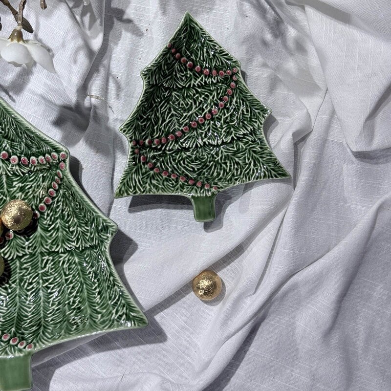 Bordallo Pinheiro Christmas skål 75 cl grønn/rød