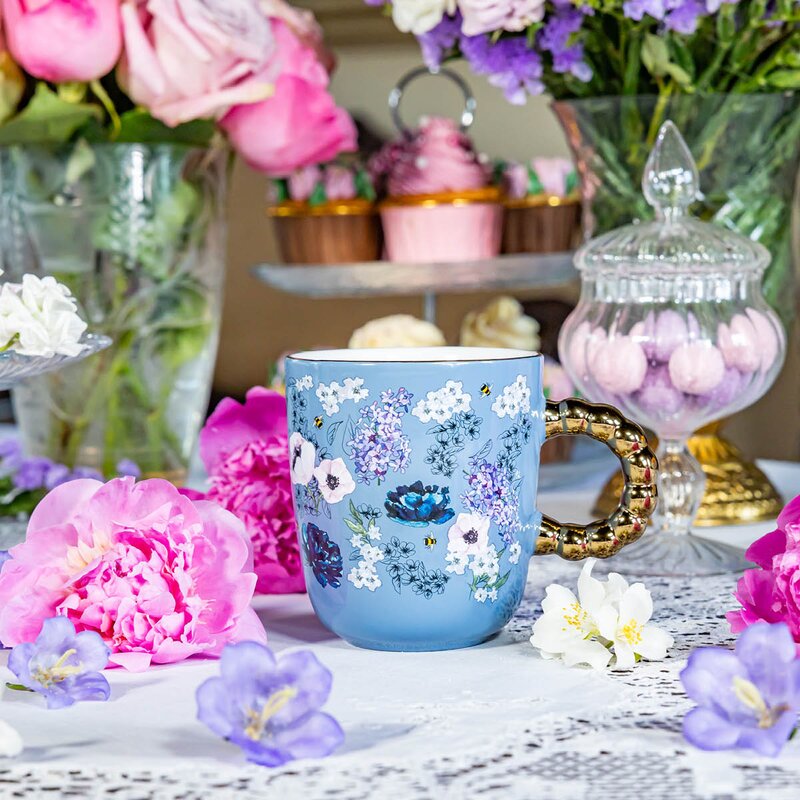 Bialetti Bridgerton krus 33 cl blå/gull