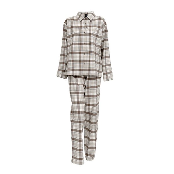 Høie Gabriel flanell pyjamas dame str S sjokoladebrun