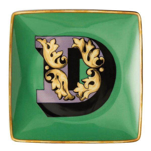 Versace Alphabet skål 12 cm kvadratisk D