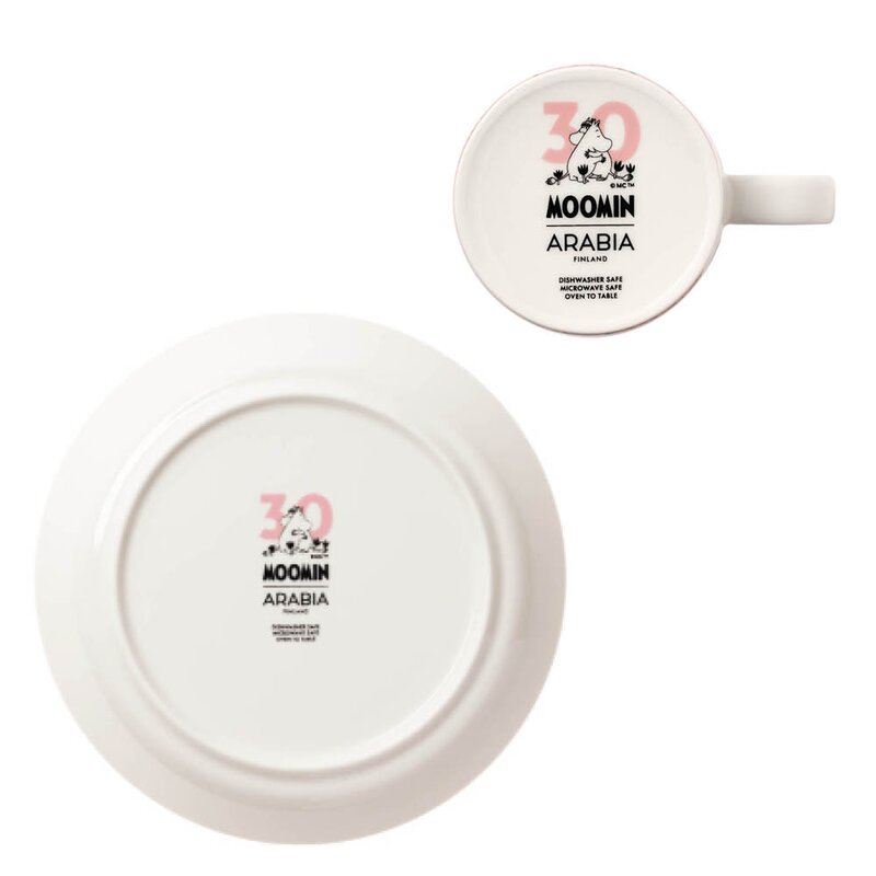 MoominArabia Mummi servisesett kopp og asjett Kjærlighet rosa