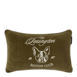 Lexington Boston Club putetrekk fløyel 50x30 cm olive/light beige