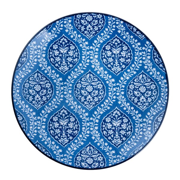 Stiernholm Sakura asjett 19 cm blå/hvit