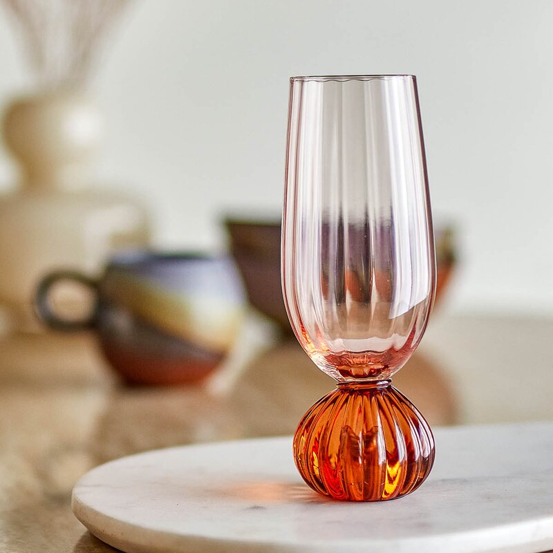 Bloomingville Taurin champagneglass 25 cl rosa