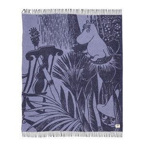 MoominArabia Mummi ullpledd 130x170 cm mystisk skog blå