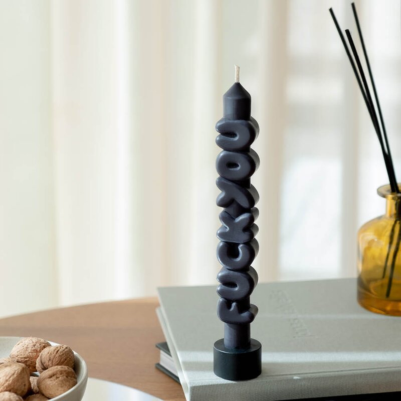 CandleHand 3D kronelys 23 cm 2 stk CONFROTATIONAL svart/rosa