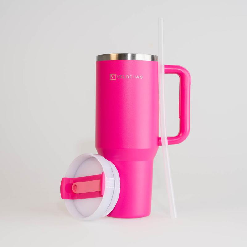 Velbehag The Tumbler med sugerør 1,2 L nostalgic lovers rosa
