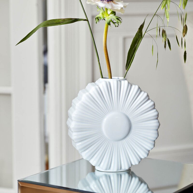 Lyngby Porcelæn Flower vase prestekrage 21 cm hvit