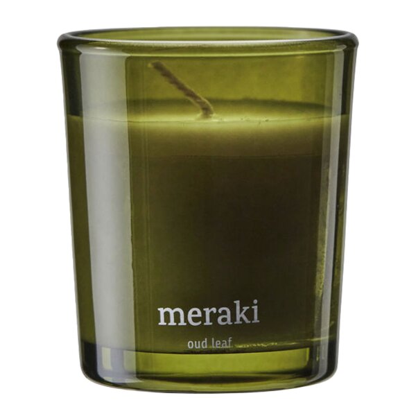 Meraki – Duftlys oud leaf 7×6 cm grønn