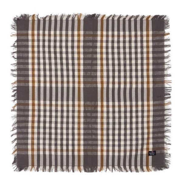 Lexington Rutete serviett med frynser 50x50 cm grå/hvit/fudge