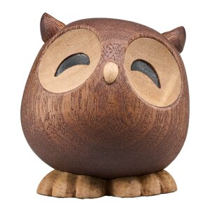 FableWood Sofia ugle trefigur 5 cm gummitre/sapele