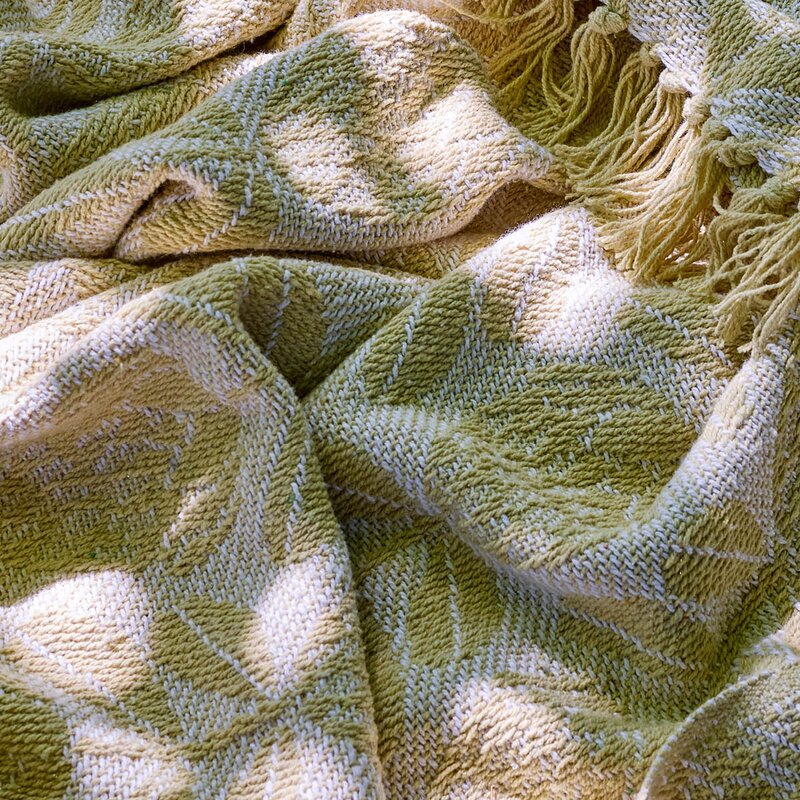 Bloomingville Pratello pledd 160x130 cm gule blader