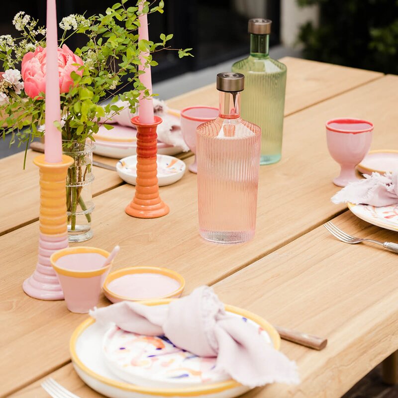 Paveau Ribbed Elegance gaveeske Pink 3 deler rosa