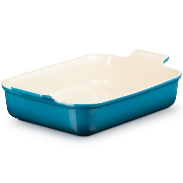 Le Creuset – Heritage rektangulært fat 32×24 cm deep teal