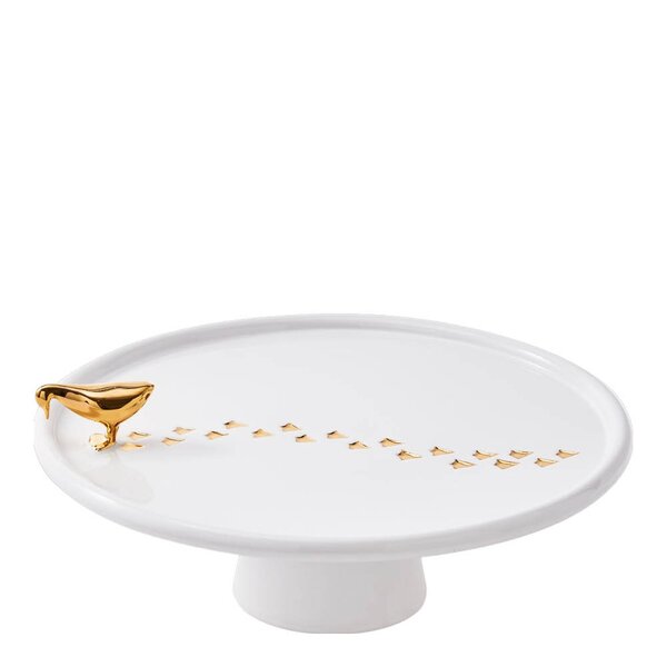 Pols Potten - Duck serveringsfat p&aring; stett 30x8,3cm h/g
