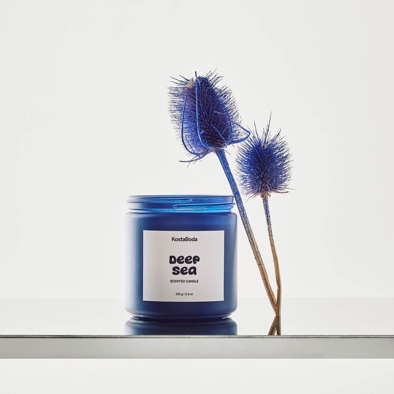 Kosta Boda Mind duftlys 10 cm Deep Sea