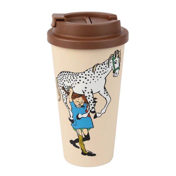 Nordicbuddies Pippi take away kopp 45 cl hest beige