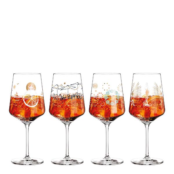 Modern House Drinkglass 54 cl 4 stk rød