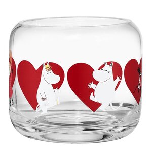 Muurla Mummi telysholder 8 cm hjerter rød