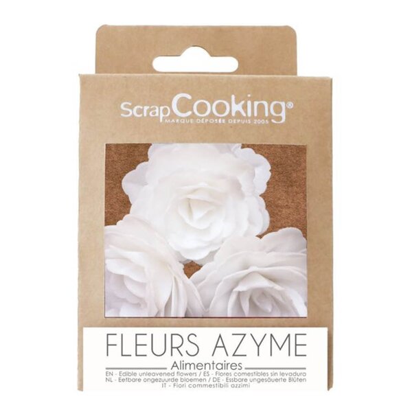 ScrapCooking Kakepynt rose 6 g 3 stk hvit