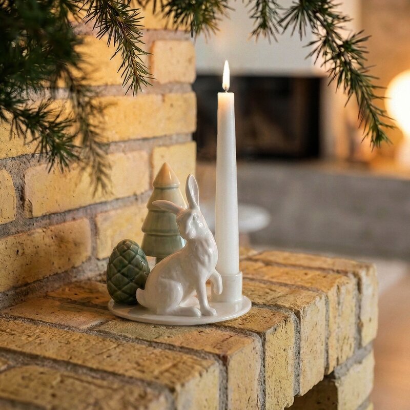 Dottir Winter Stories Curious Hare lysestake 10,5 cm