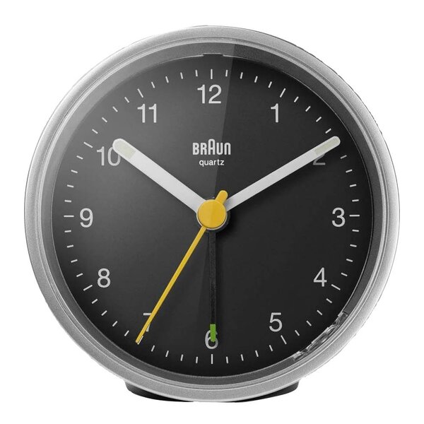Braun Vekkerklokke analog 7,5 cm sølv/svart