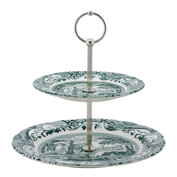 Spode Heritage Green Italian etasjefat med to plan 23,5x27 cm 
