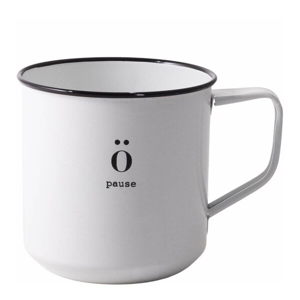 Sögne Home Emalje kopp Pause 35 cl hvit