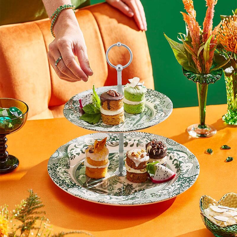Spode Heritage Green Italian etasjefat med to plan 23,5x27 cm 