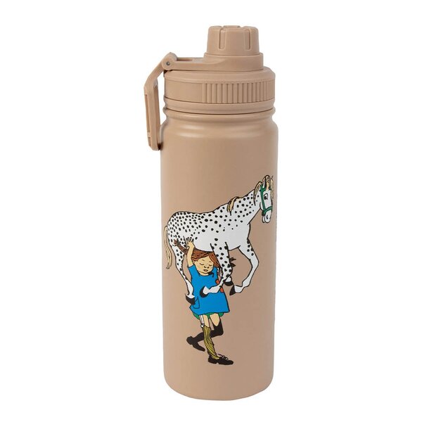 Nordicbuddies Pippi termoflaske 0,55L Pippi hest beige