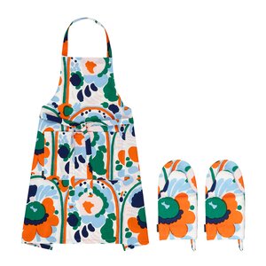 Marimekko Pieni karuselli gavesett forkle/grytevotter multi