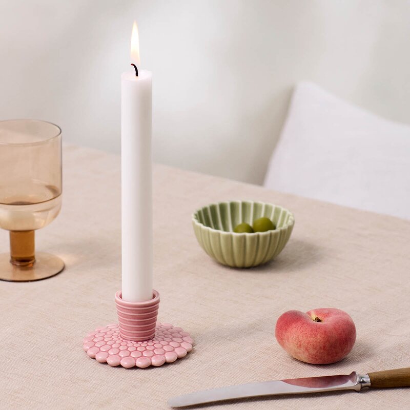 Dottir Pipanella lysestake 4,5 cm bubble lines dusty rose