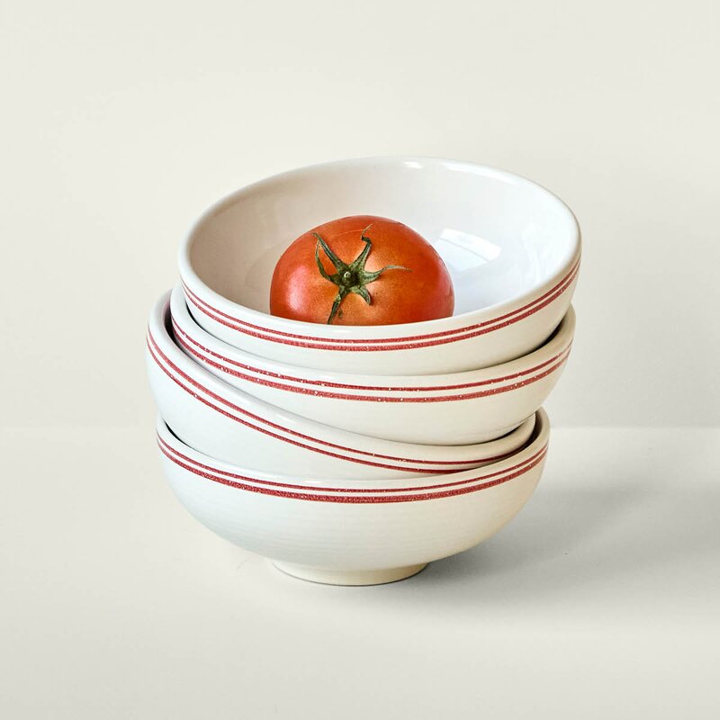 Nicolas Vahé Bistro skål 15,5 cm 2 stk rød/hvit