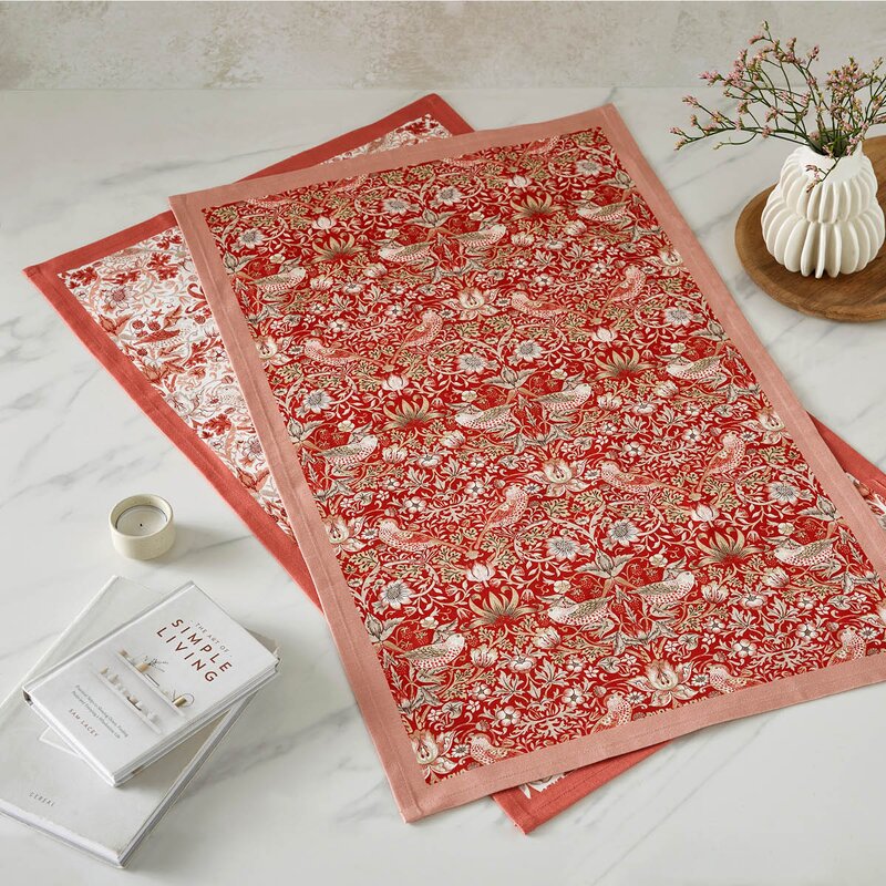 Spode Morris & Co kjøkkenhåndkle Strawberry Thief 2 stk 45x74 cm