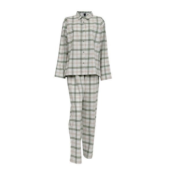 Høie Gabriel flanell pyjamas dame str M dempet grønn