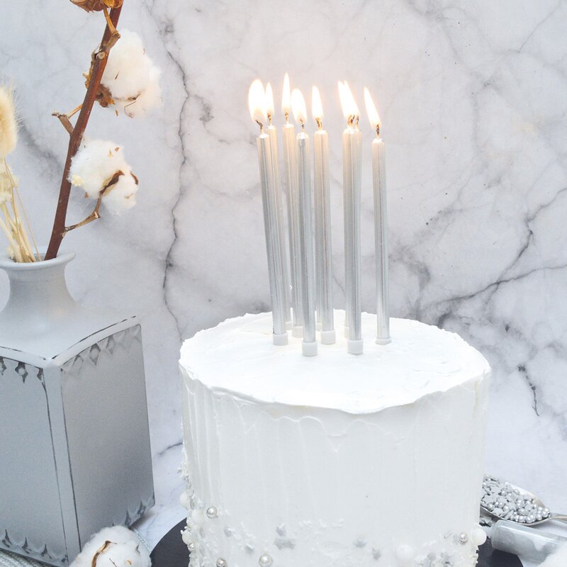 ScrapCooking Kakelys 12 stk sølv