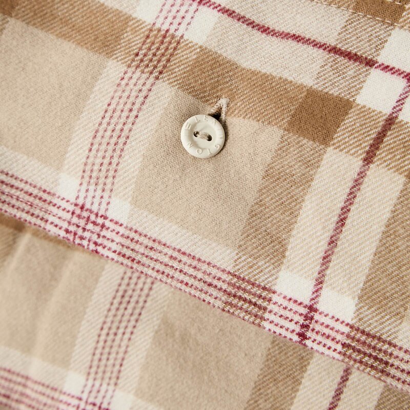 Lexington Sengesett 140x200 cm bomullsflanell rutete fudge/beige/fig