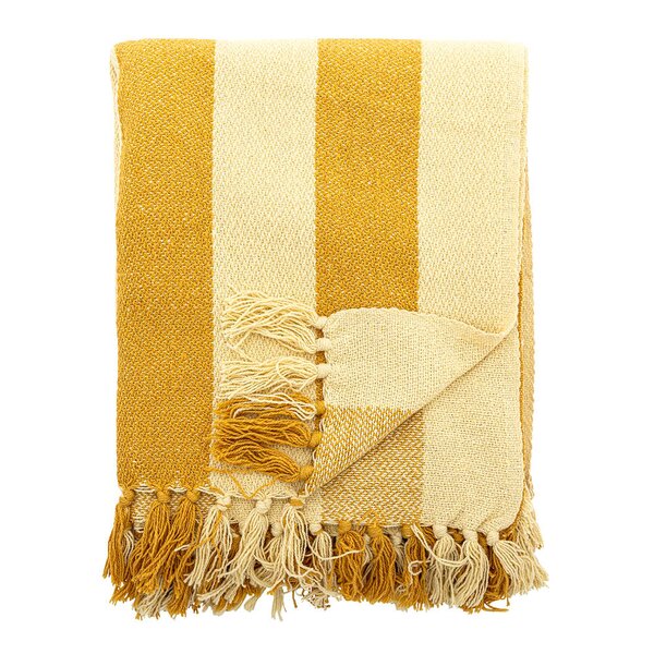 Bloomingville Frello pledd 160x130 cm gul