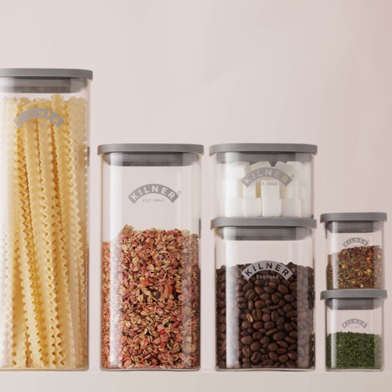 Kilner Fresh krydderkrukke 160 ml glass/grå