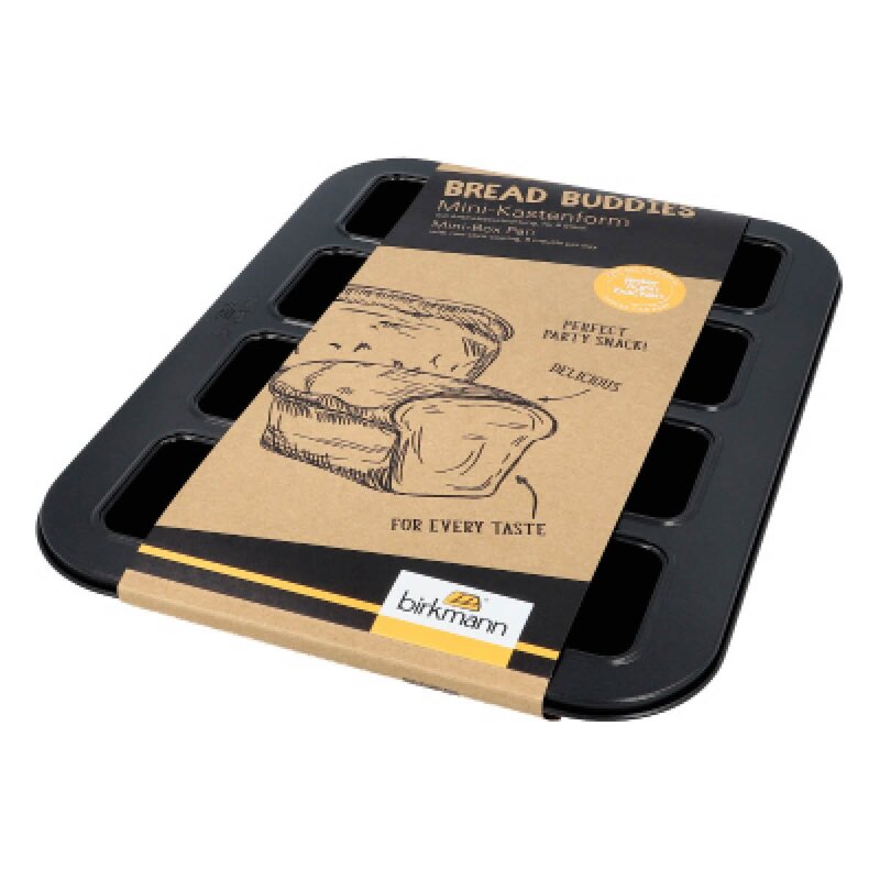 Birkmann Bread Buddies minibrødform 8 brød 35x27 cm svart
