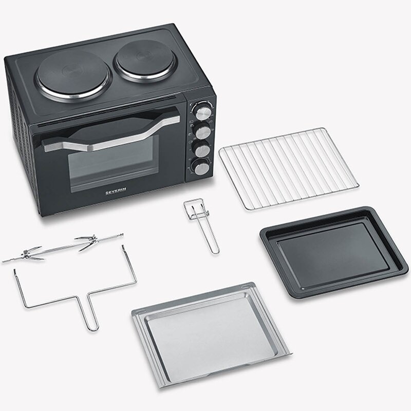 Severin Elektrisk ovn med 2 plater TO2074 30L 2500W svart