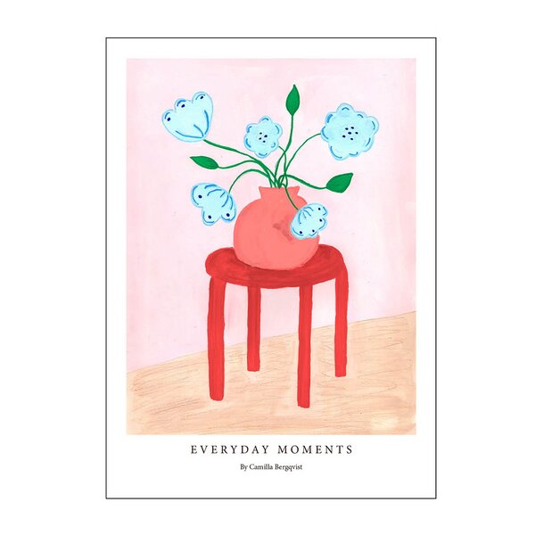 Poster & Frame – Camilla Bergqvist poster 50×70 cm red stool