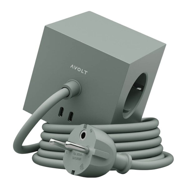 Avolt Square 1 USB-C kabel 1,8 m Oak Green